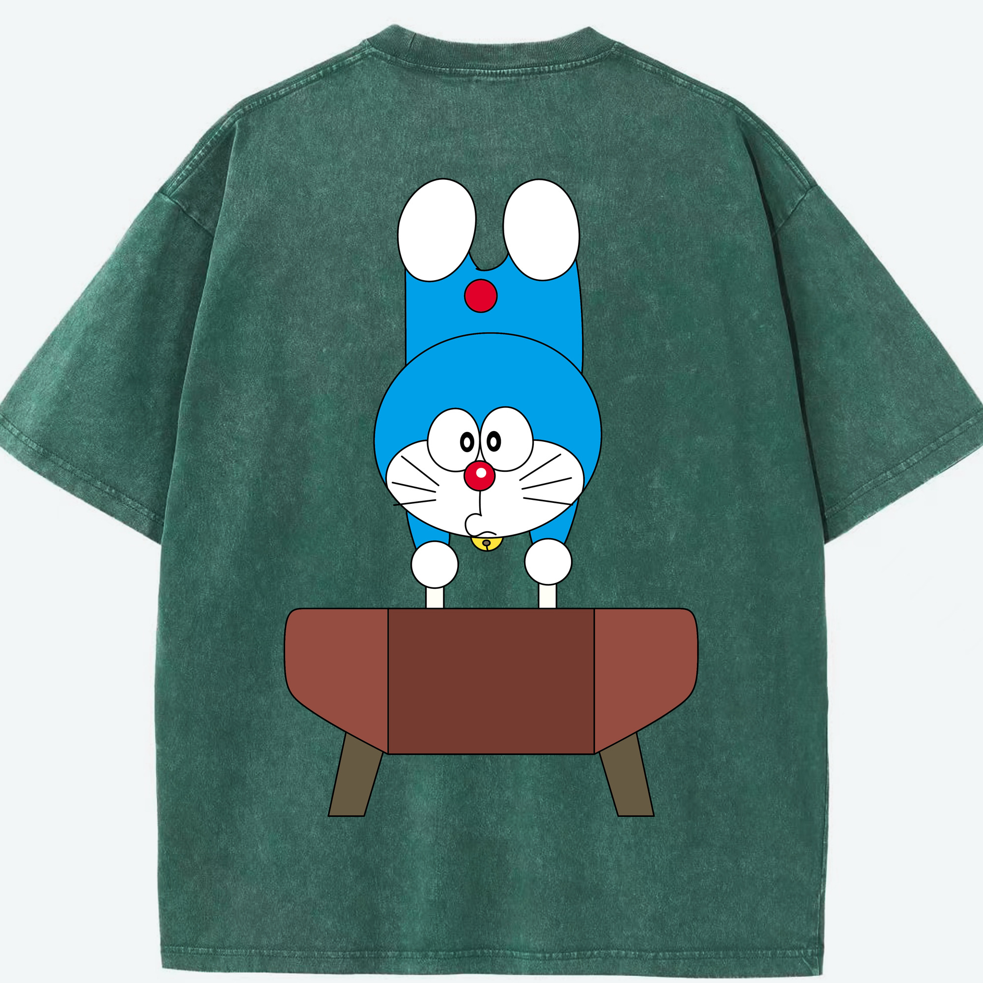 （画像用） ドラえもん Doraemon 綿100% ヴィンテージ風 半袖Tシャツ（背面プリント）